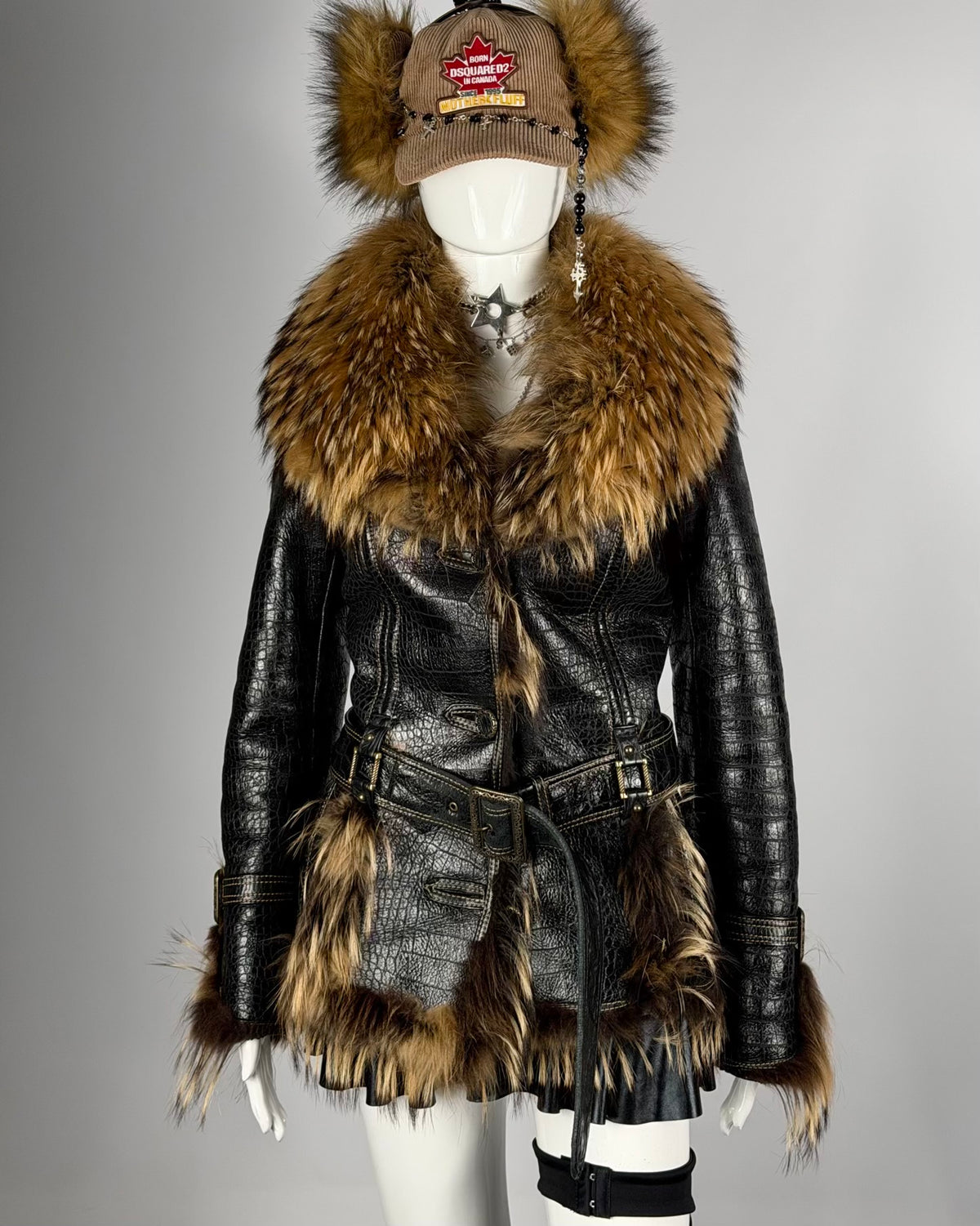 Vintage Fur Leather Jacket — XS/M