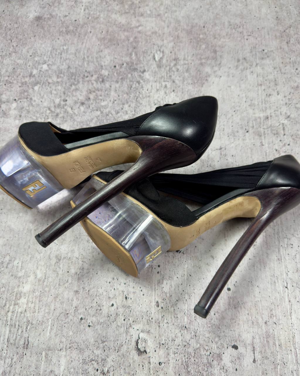 Fendi Cinderella Lucite Heels 40