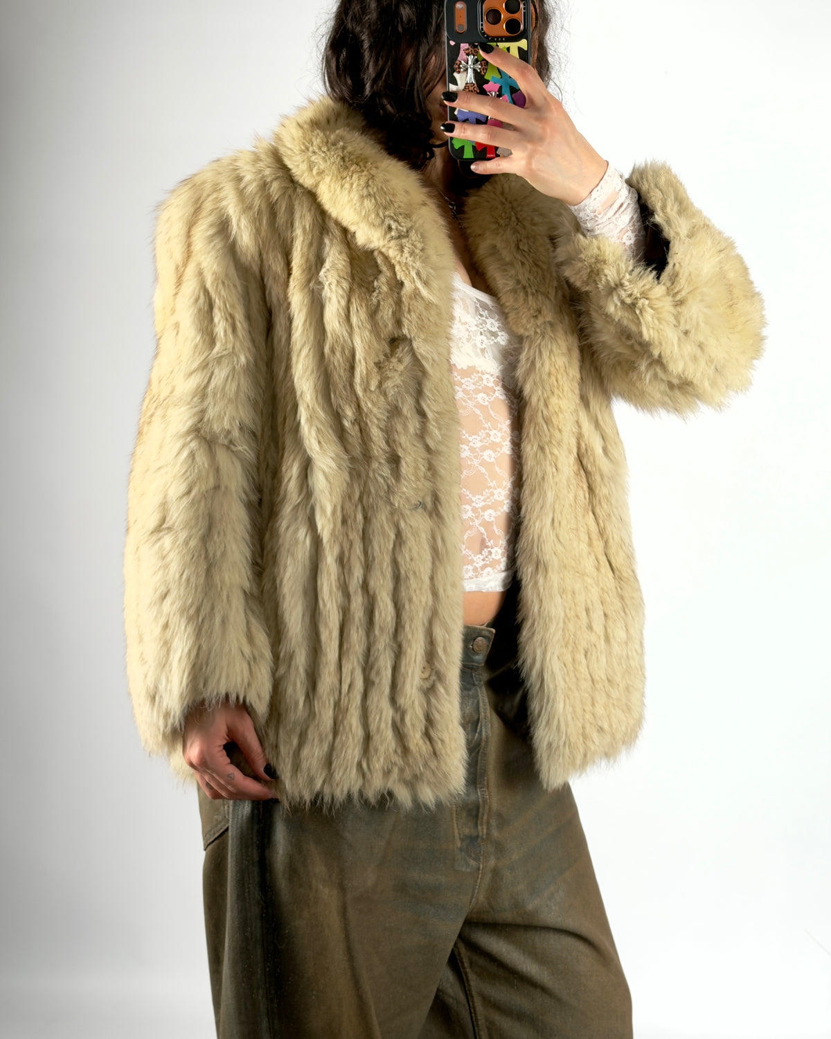 Vintage Arctic Fox Fur Jacket — XS/M