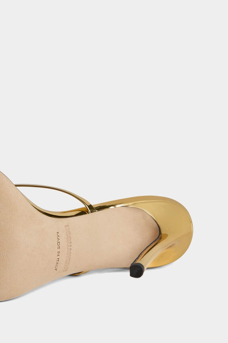 Dsquared2 Marija Leaf Gold Strap Sandals SS05 reissue for SS24 — 40/41