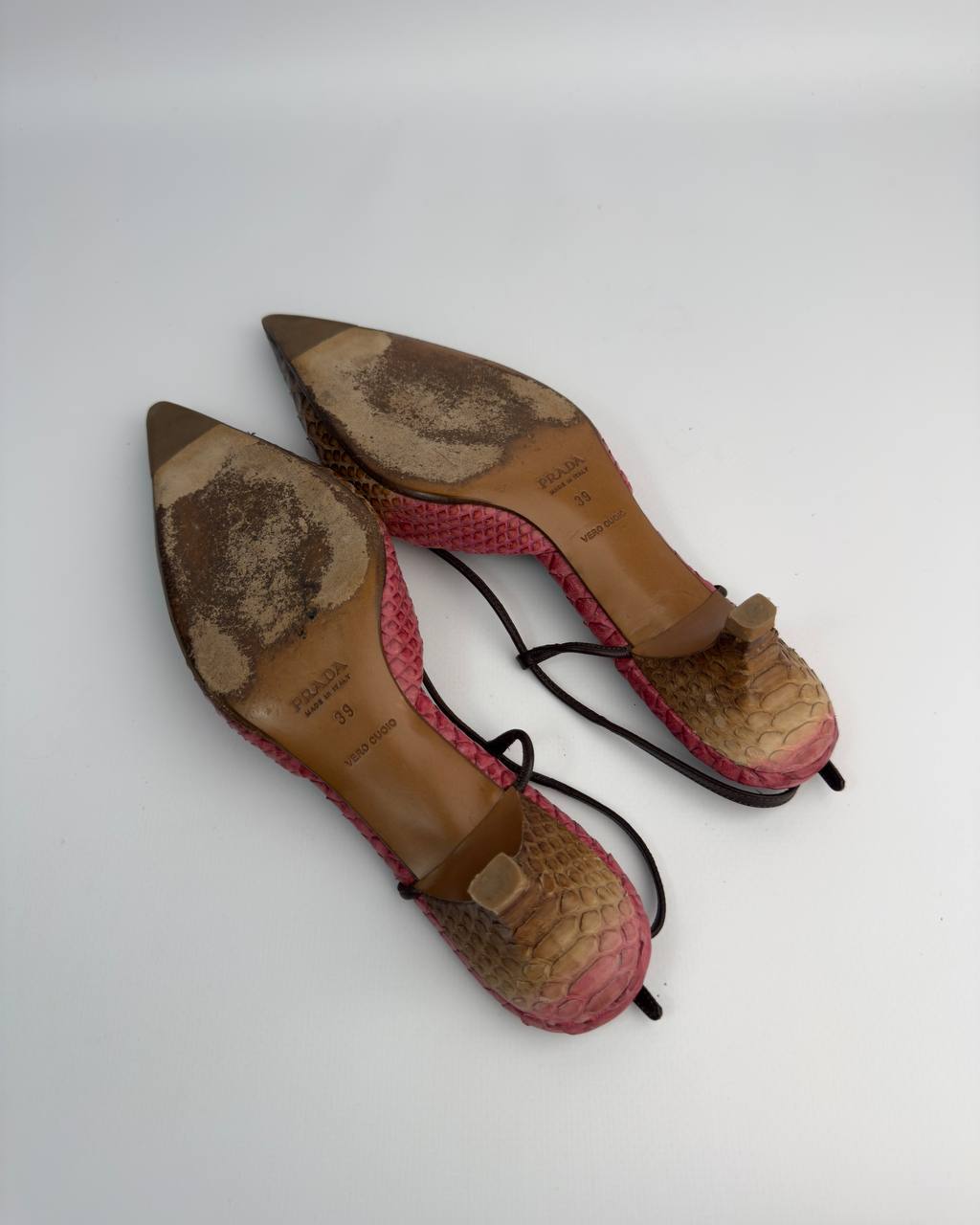 Prada Vintage Python Kitten Heels — 39
