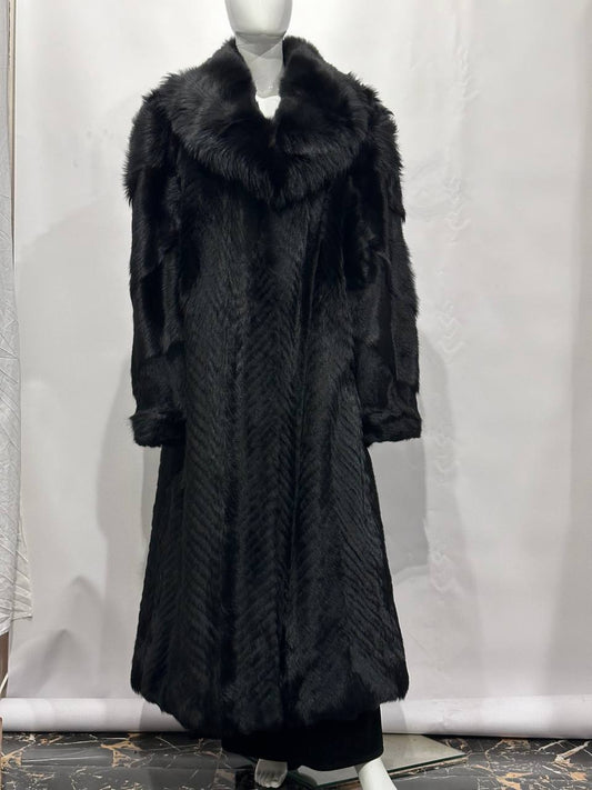 Vintage Long Black Fur Coat