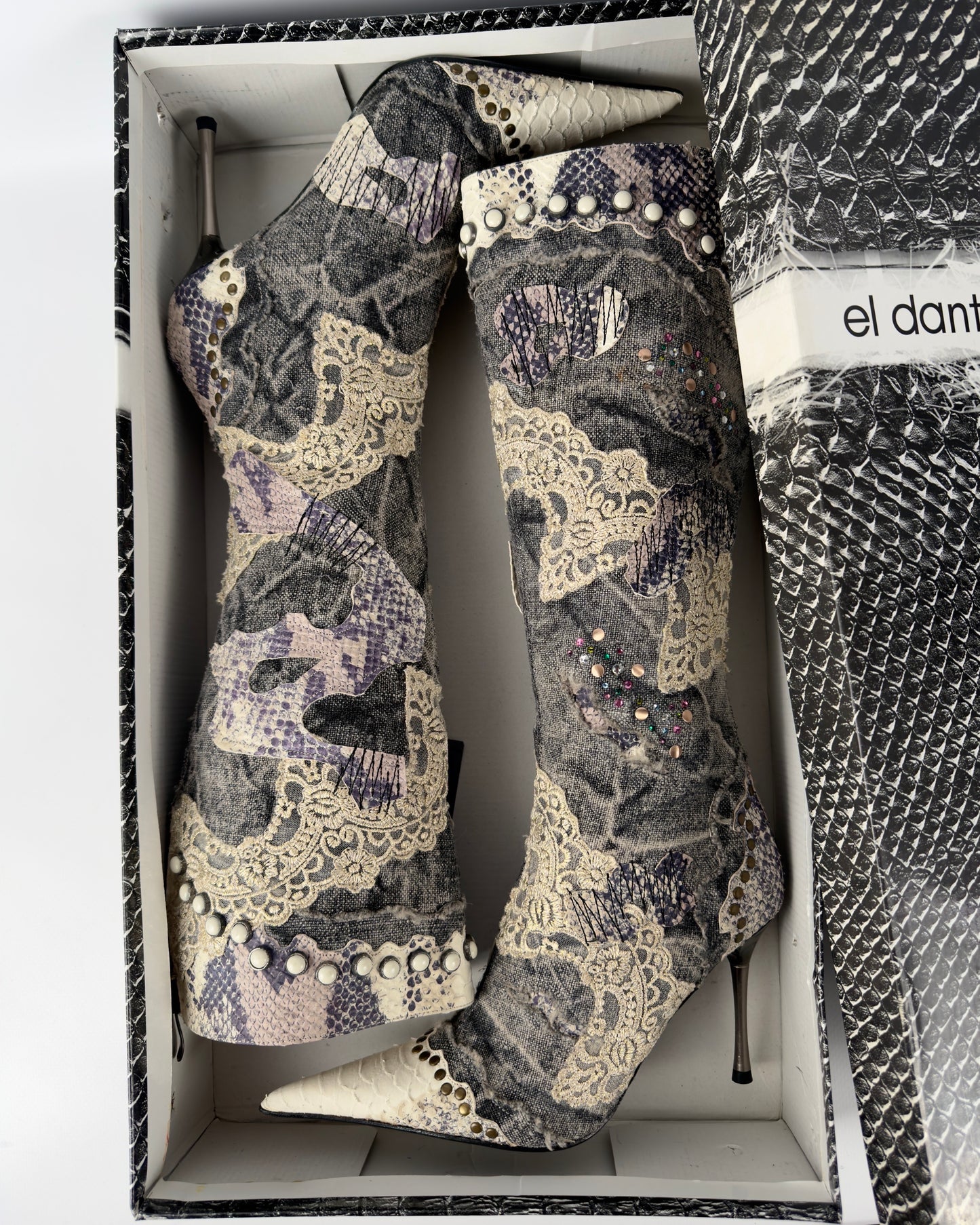 El Dante’s Vintage Denim Boots — 38/39