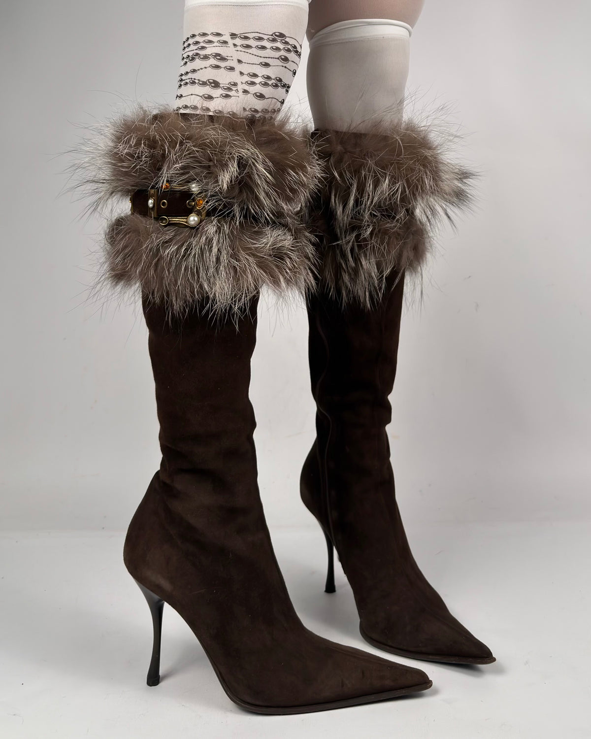 Gianmarco Lorenzi Vintage Suede Buckle Boots — 40