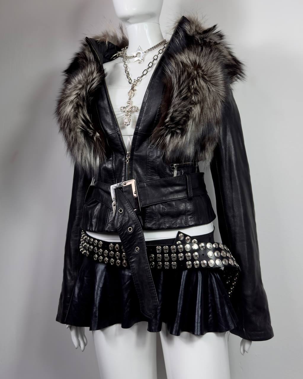 Vintage Fur Leather Jacket