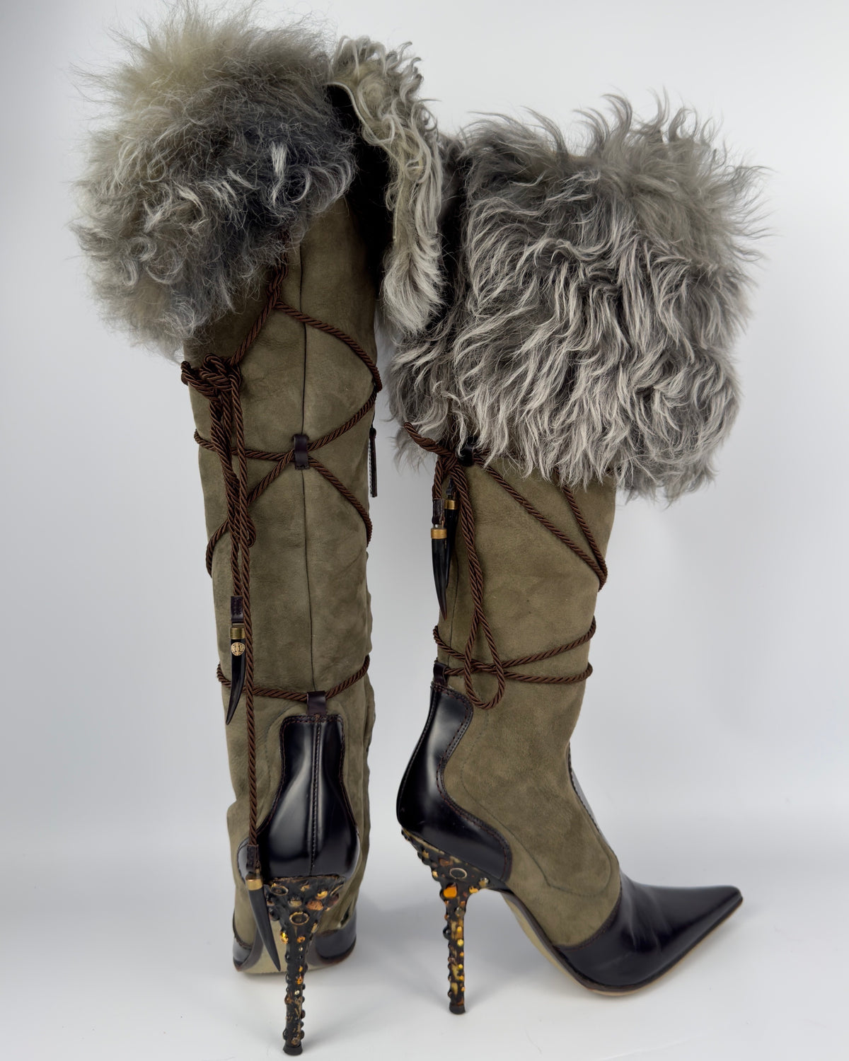 Vicini Italian Vintage Fur Boots — 36
