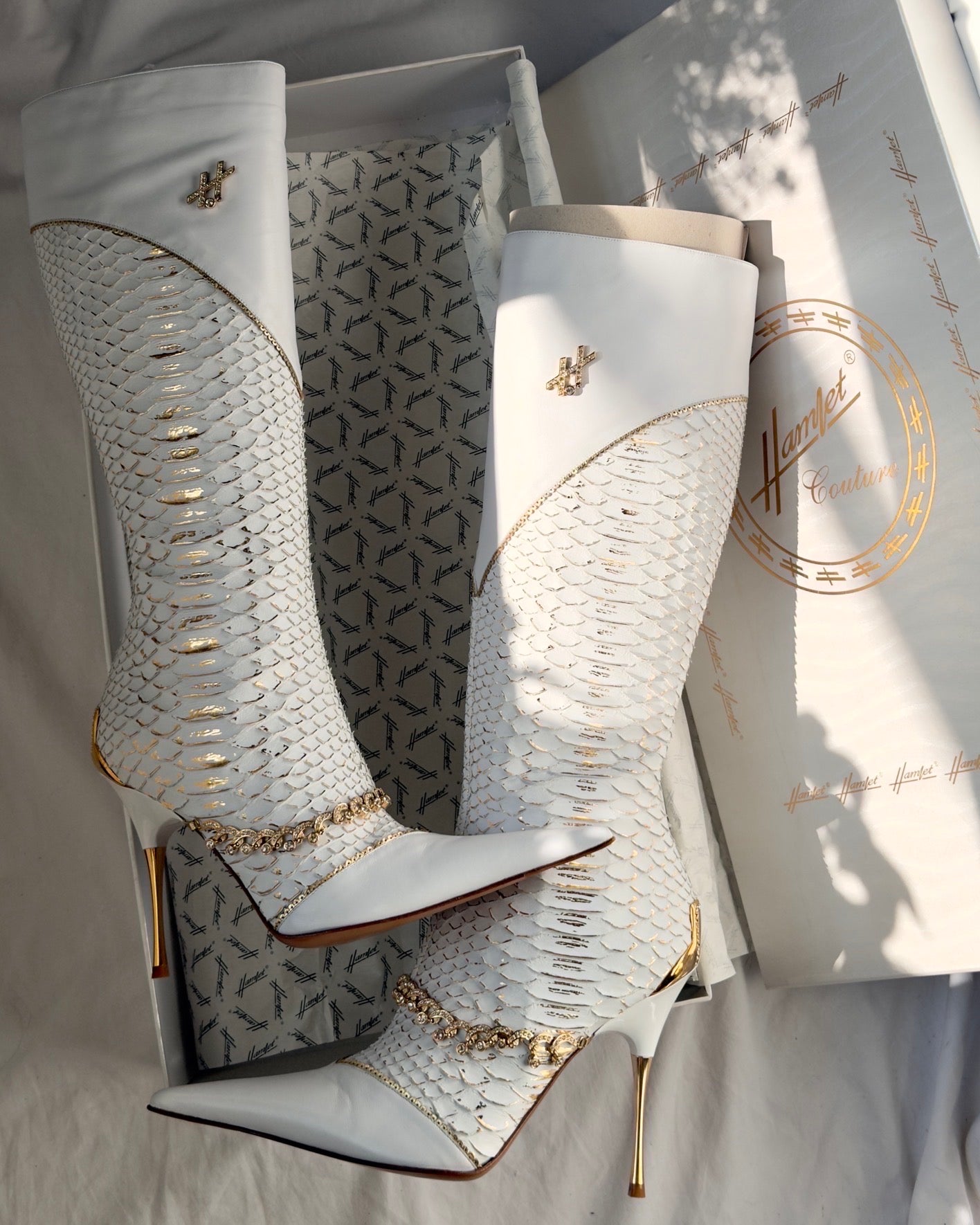 Hamlet Couture Italian Python Boots — 37/38 & 38/39