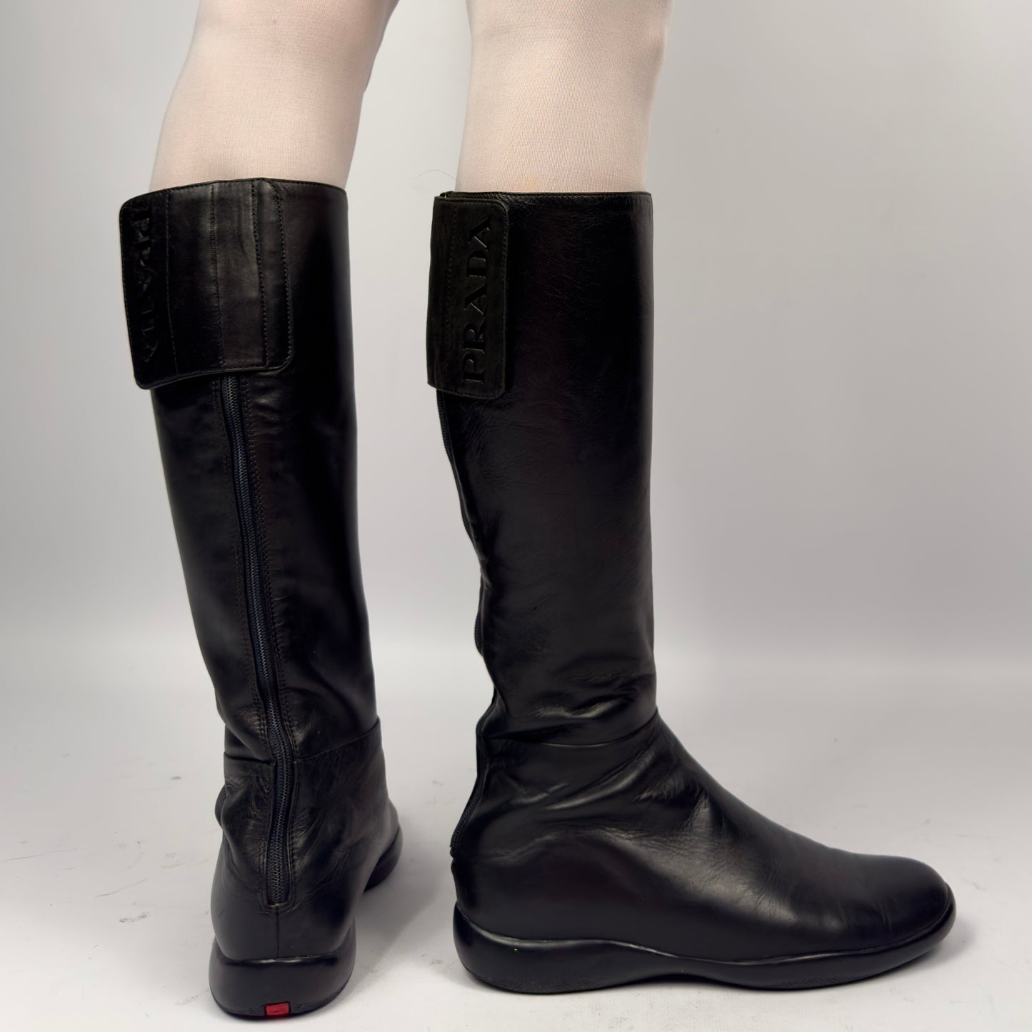 Prada AW99 Vintage Linea Rossa Leather Sport Boots 38.5/39.5