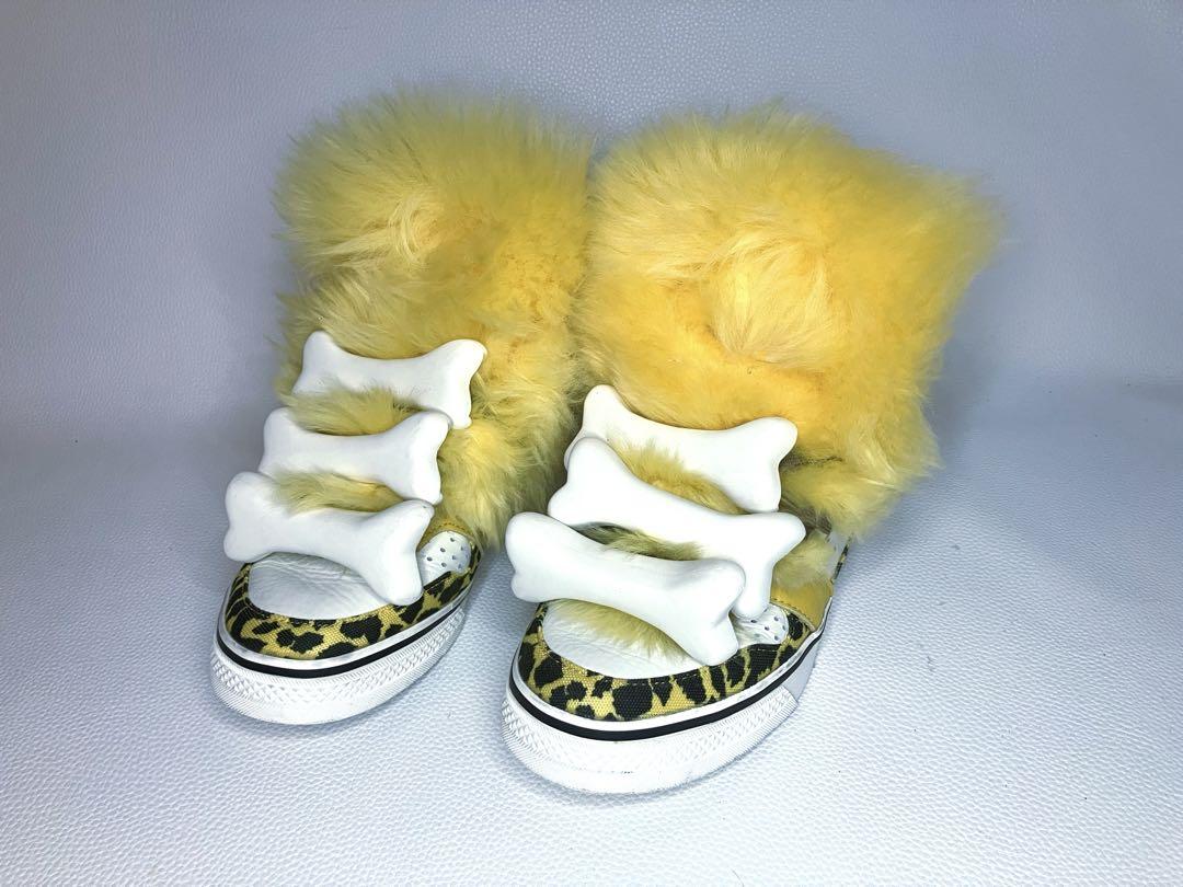Jeremy Scott x Adidas Caveman Fur Bone Sneakers — 36