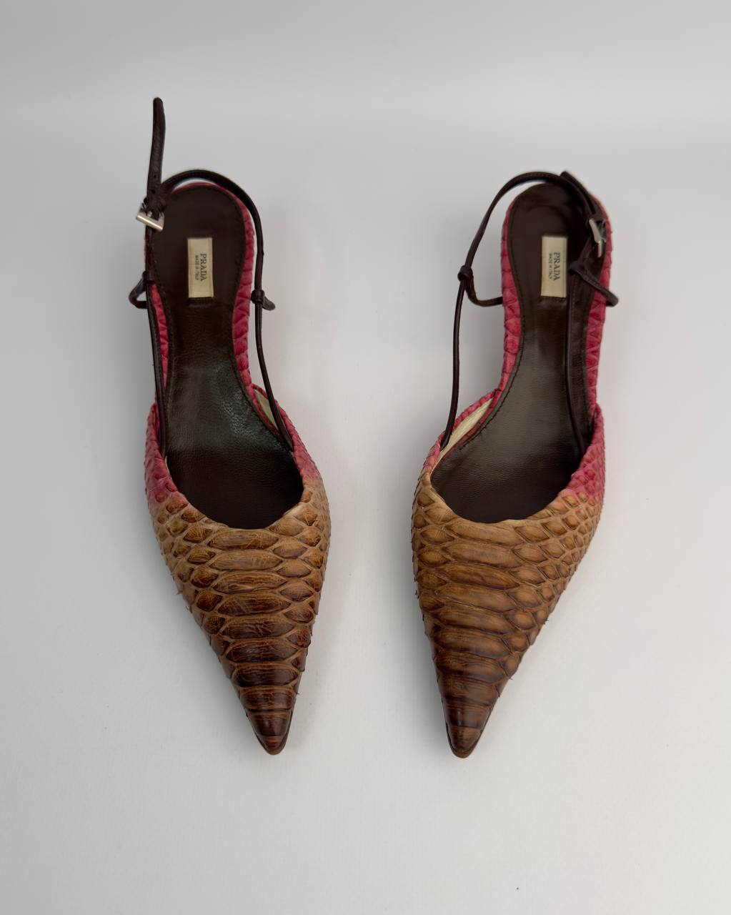 Prada Vintage Python Kitten Heels — 39
