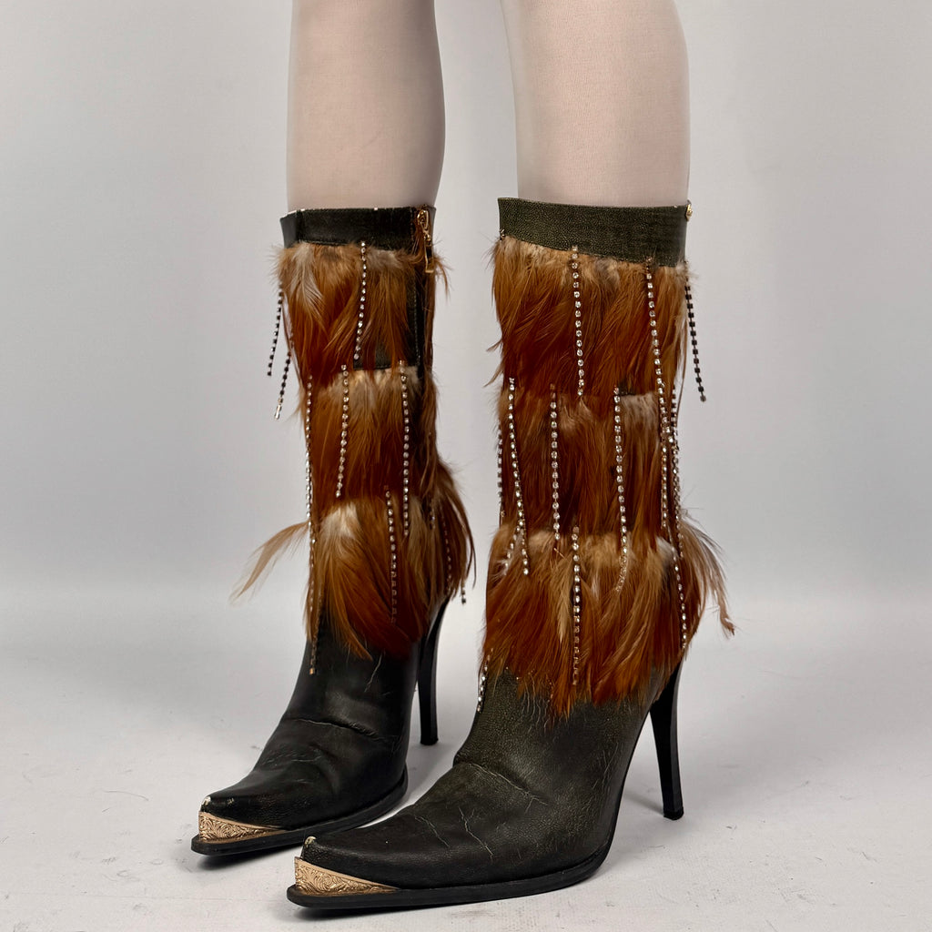 Vintage Italian PU Fur Boots — 39.5 NUANCE ❣️