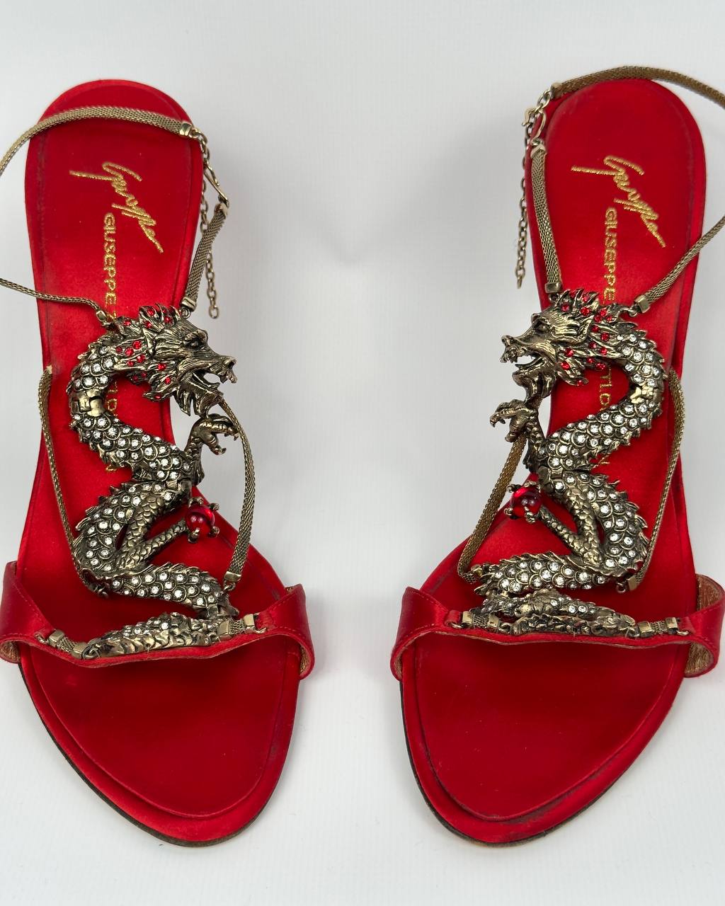 Giuseppe Zanotti Vintage Red Dragon Heels 39/40