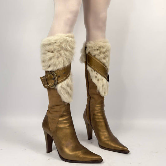 Vintage Italian Winter Fur Boots — 37/37.5