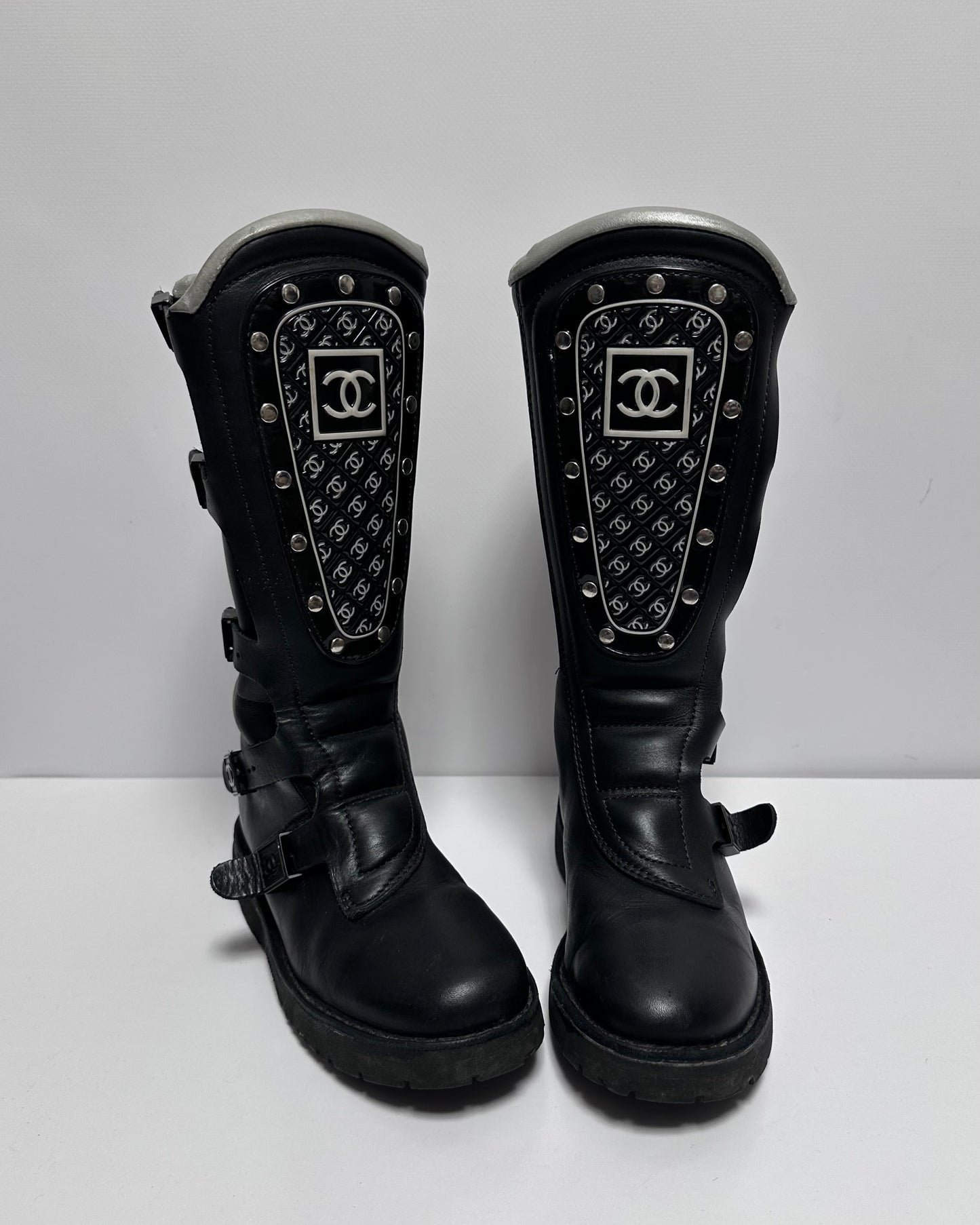 Chanel FW 2003 Moto Biker Boots — 38/39