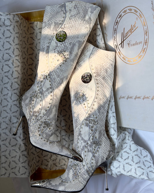 Hamlet Couture Italian Python Boots — 37/38