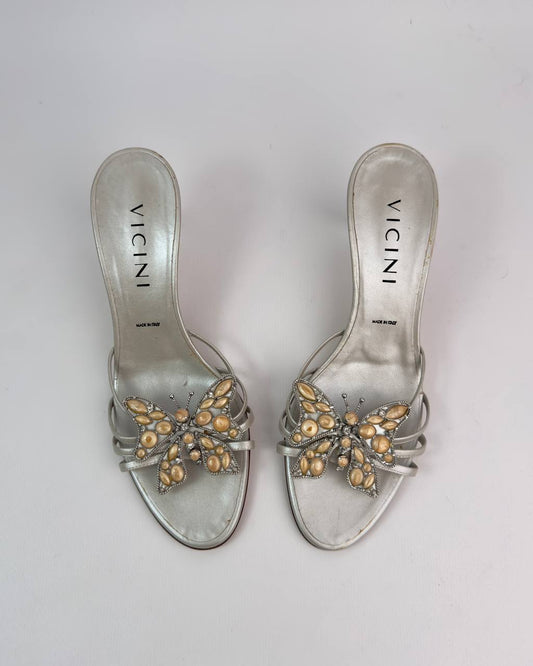 Vicini By Zanotti Butterfly Gemstone 00s Heels — 37.5/38