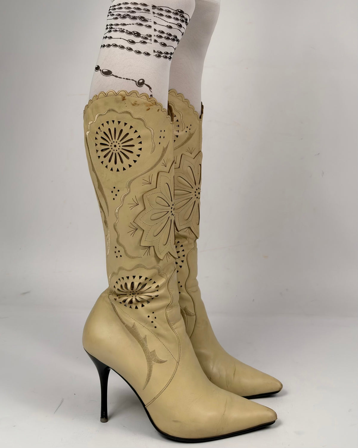 Vintage Western Leather Boots — 41