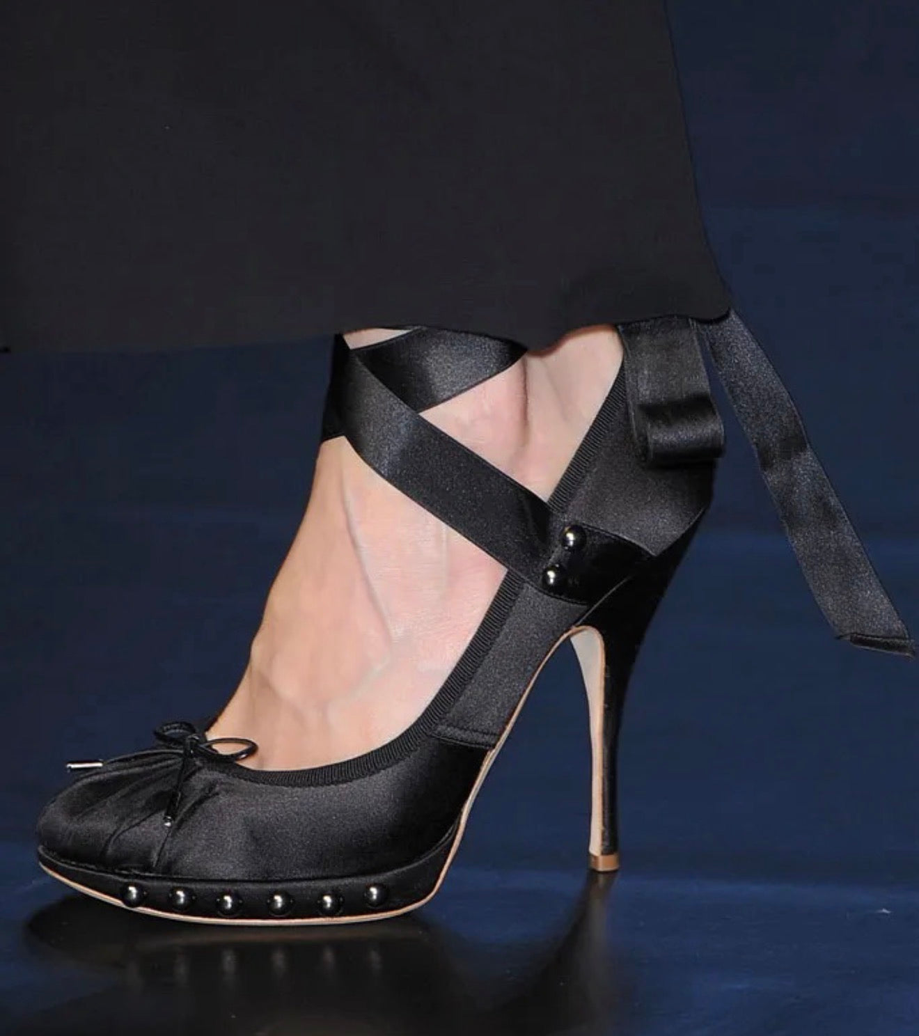 Jean Paul Gaultier Spring 2009 Rare Ballet Flat Lace Wrap Heels — 36.5/37.5