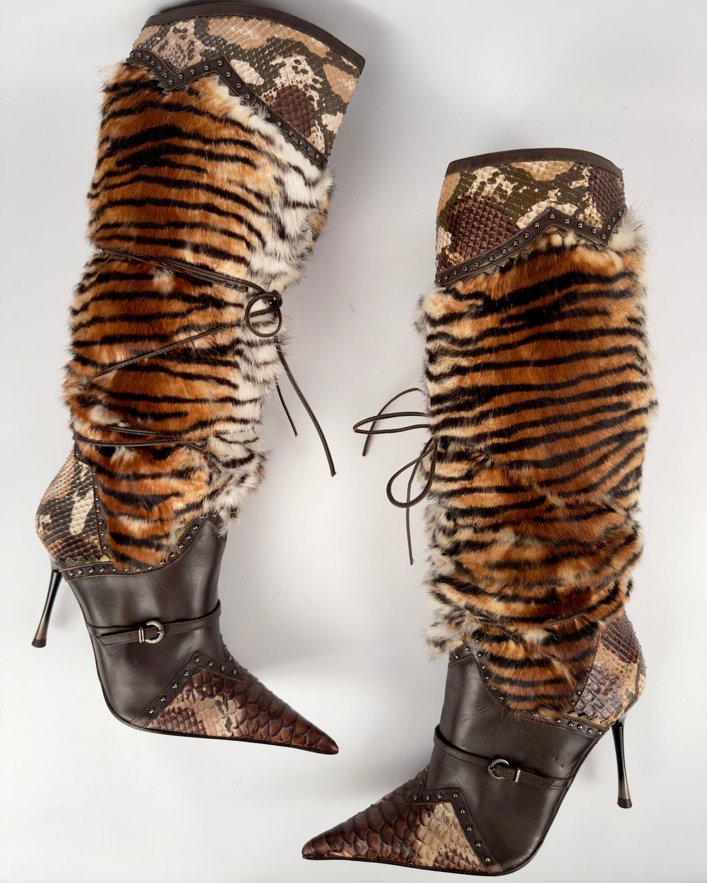 El Dante’s Couture Vintage Fur Boots — 39
