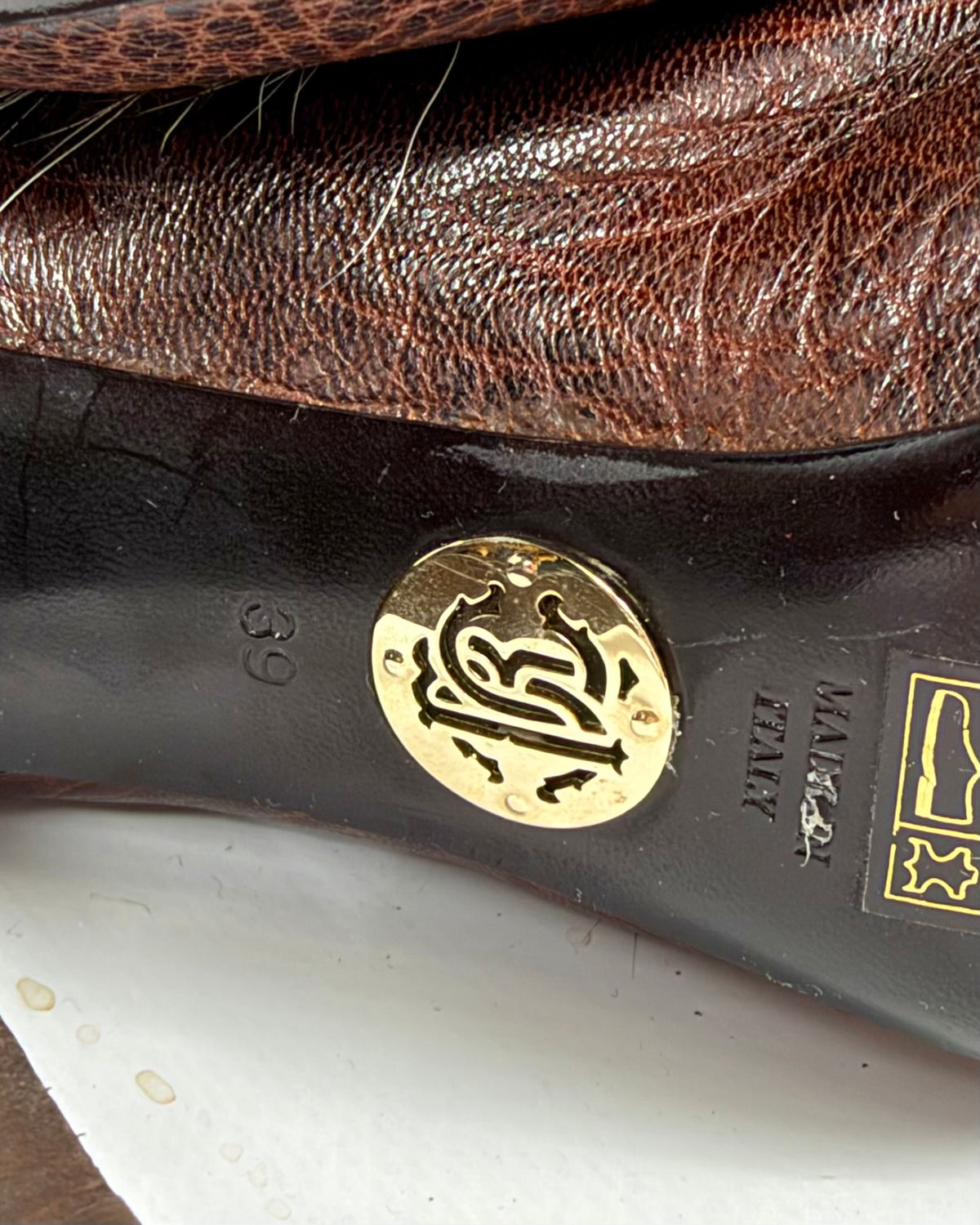 Roberto Cavalli Vintage Leather Fur Boots — 39