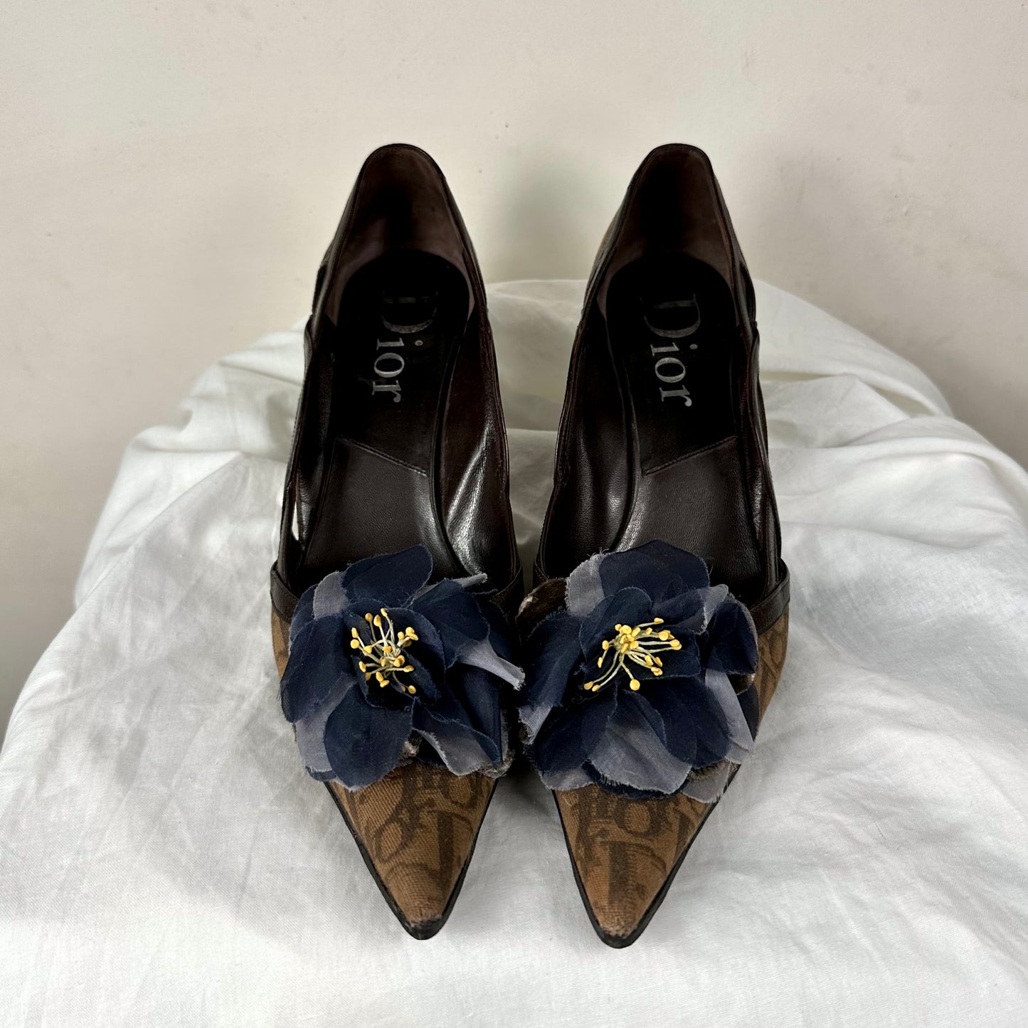 Dior Vintage Flower Monogram Heels 39/39.5