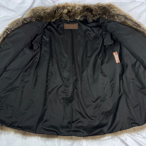 YSL Vintage Yves Saint Laurent Racoon Fur Coat