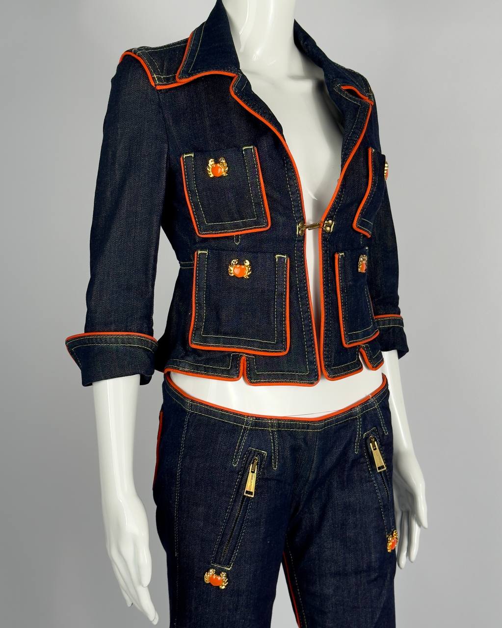 Dsquared2 2005 Denim Crab Set Jacket + Pants