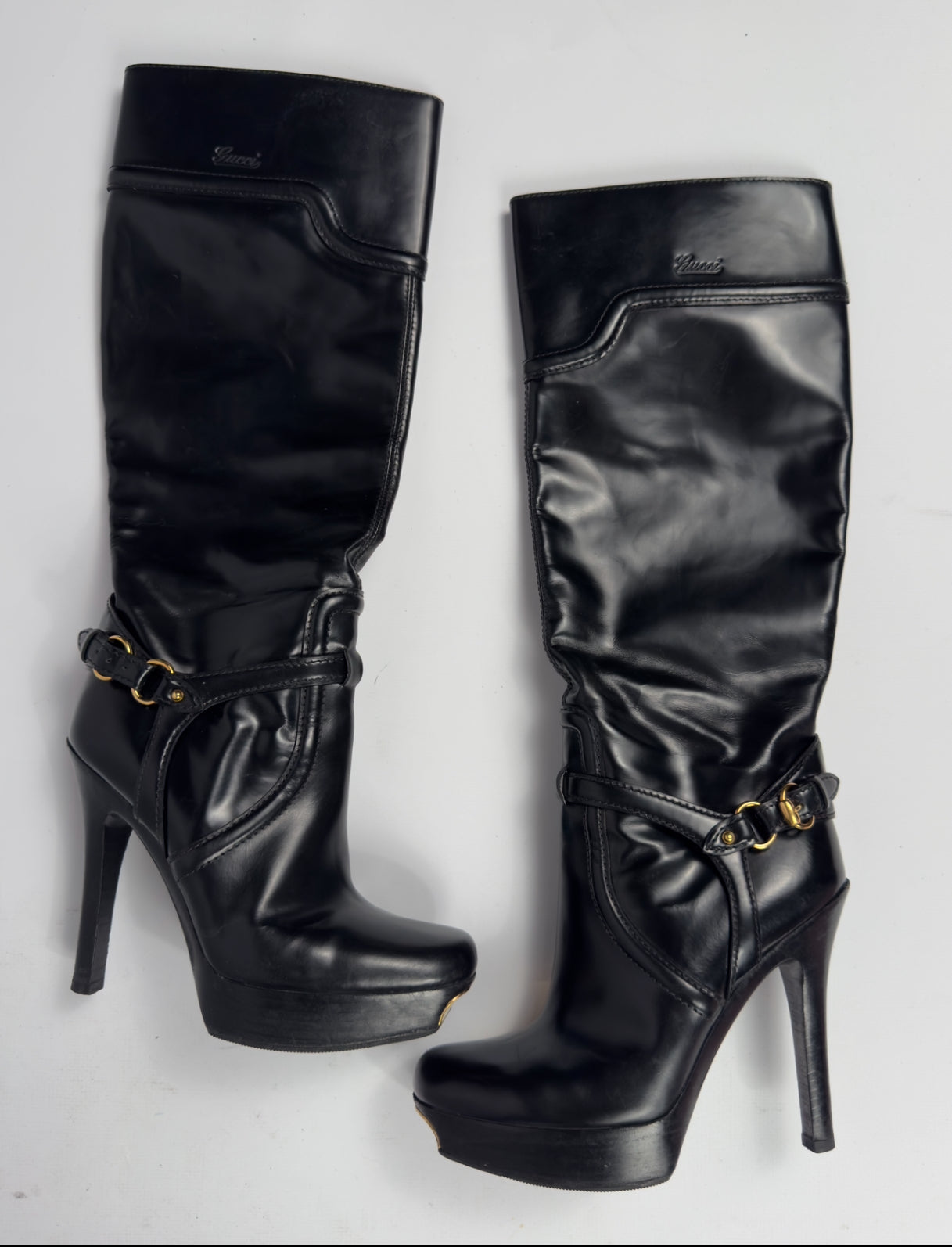 Gucci Leather Tube Boots — 37/37.5