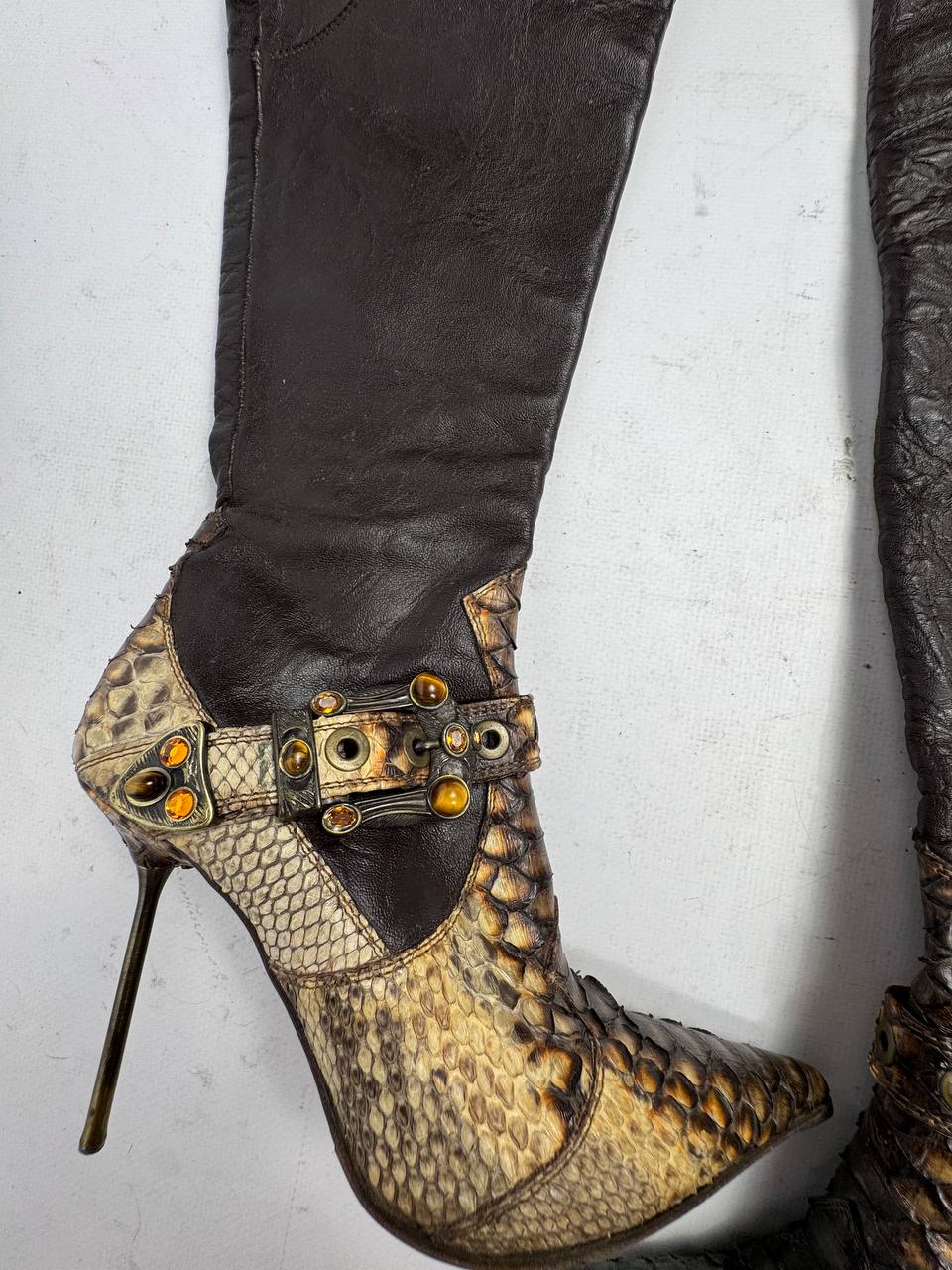 Vintage Italian Loriblu Python Leather Boots — 37/37.5