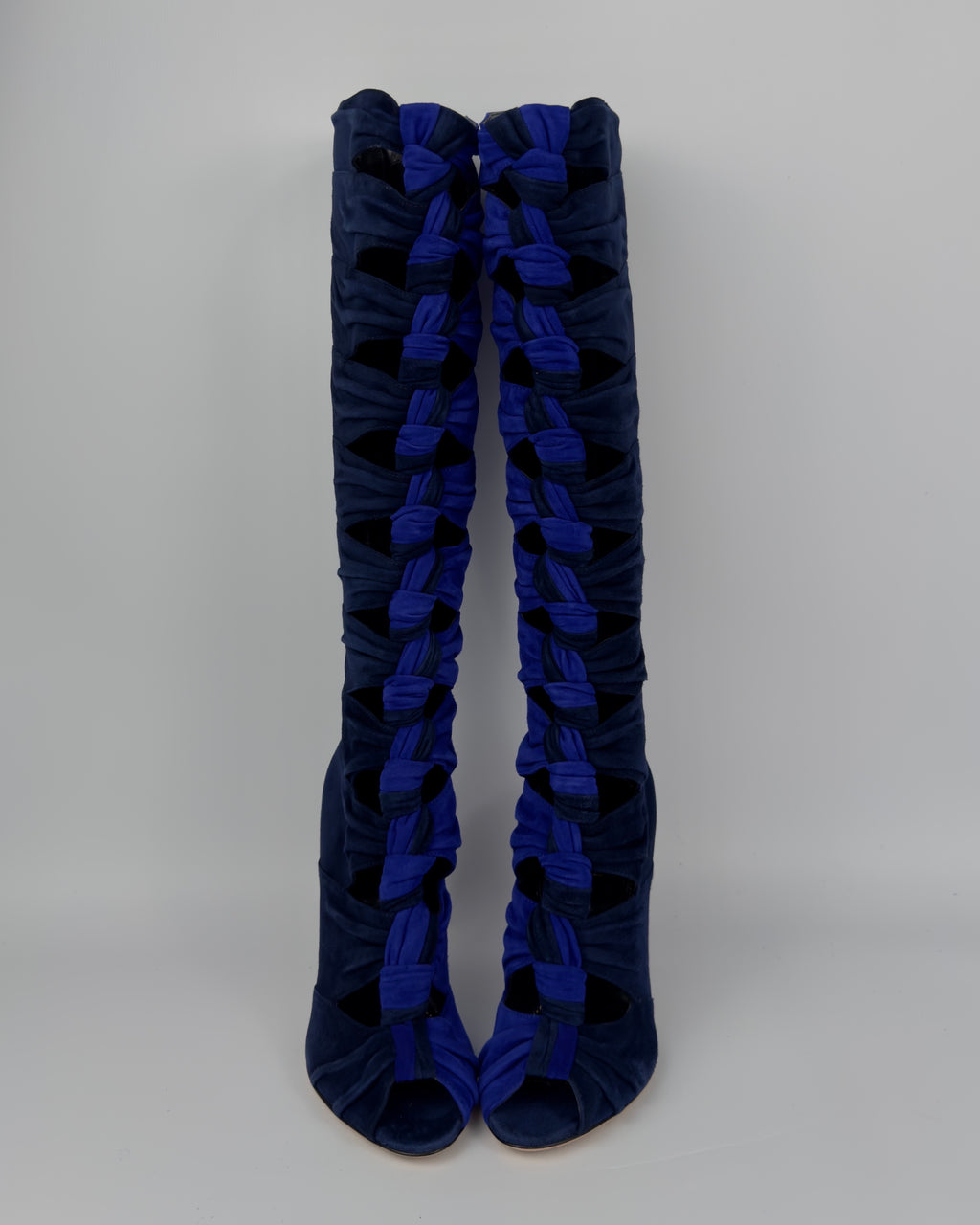 Sergio Rossi Dual-Blue Gladiator Heels — 37.5/38