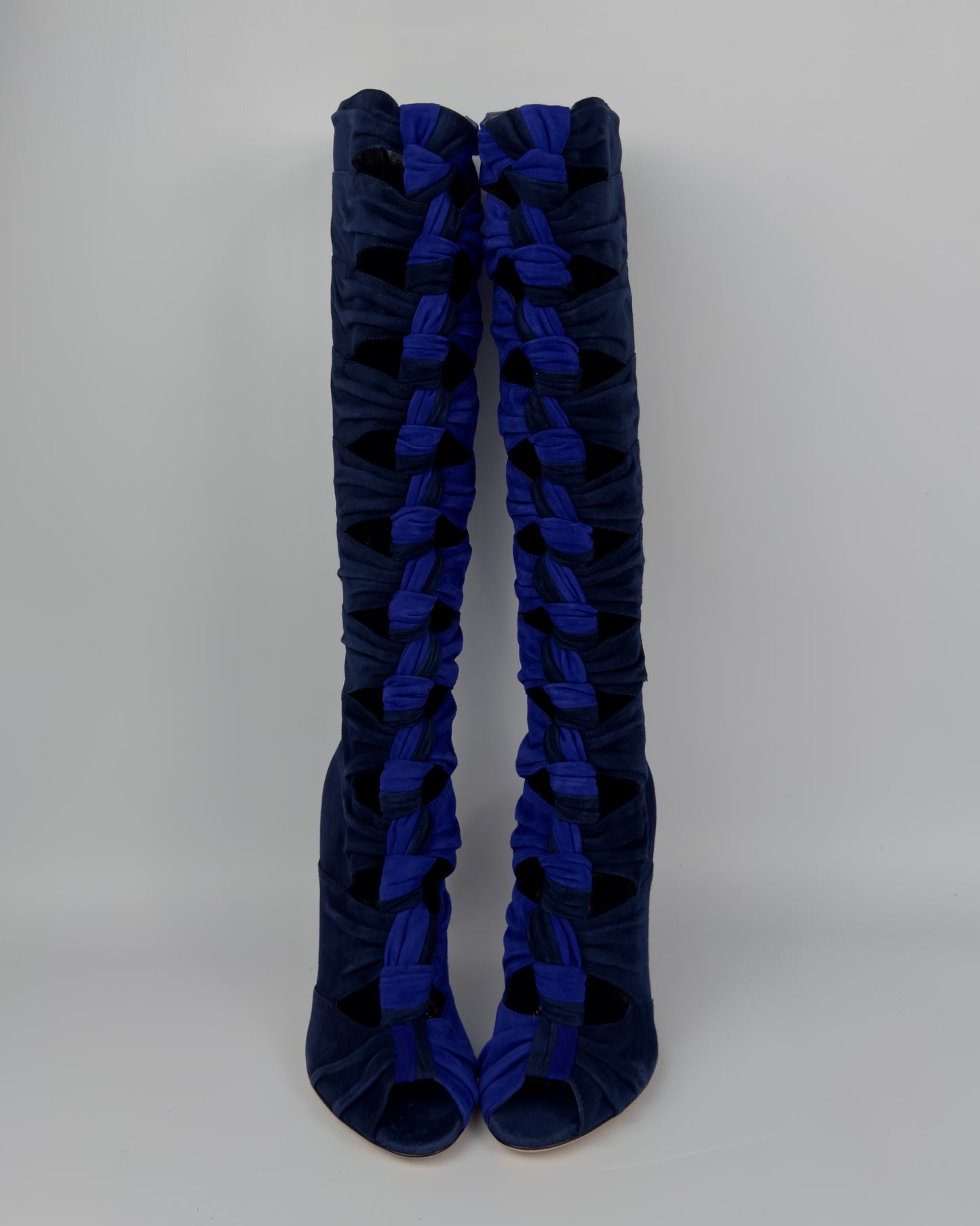 Sergio Rossi Dual-Blue Gladiator Heels — 37.5/38