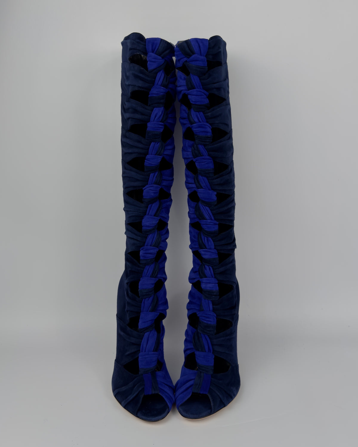 Sergio Rossi Dual-Blue Gladiator Heels — 37.5/38