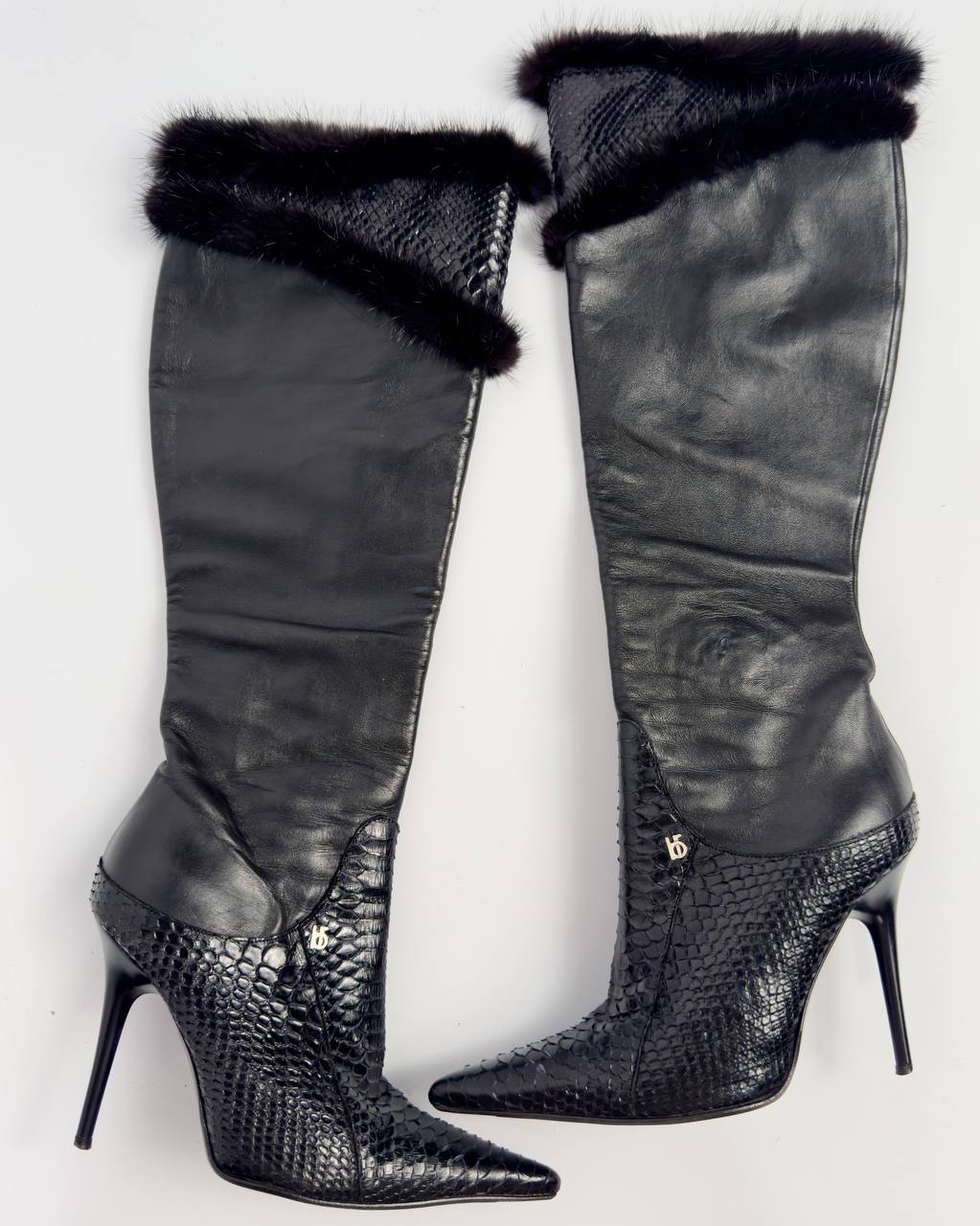 Vintage Italian Roberto Boticceli Python Leather Boots — 37/37.5