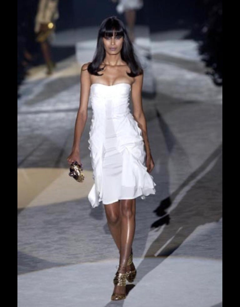Gucci by Tom Ford S/S 2004 Fan Pleated Silk Black Runway Dress