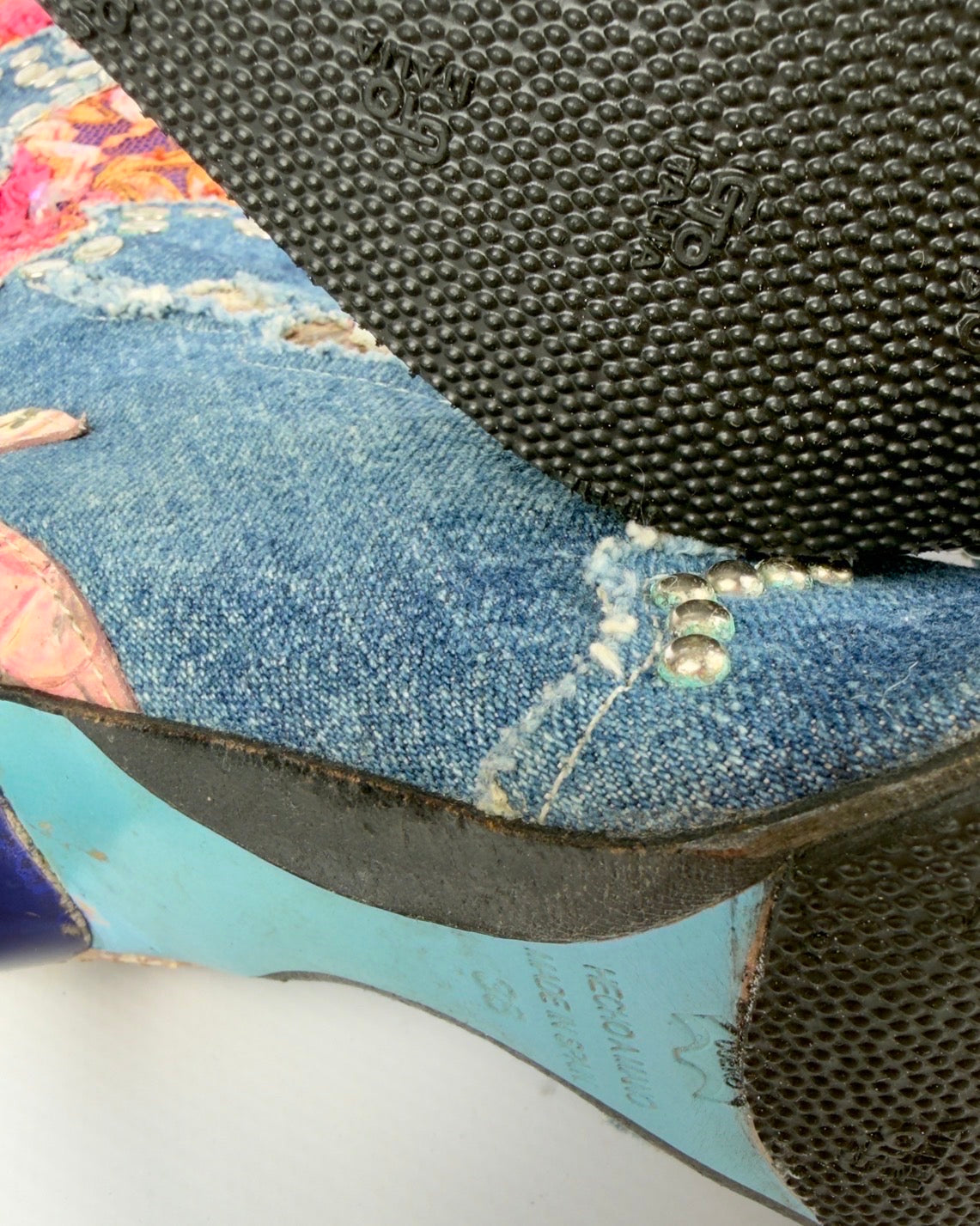 El Dante’s Couture Vintage Denim Boots — 37/38
