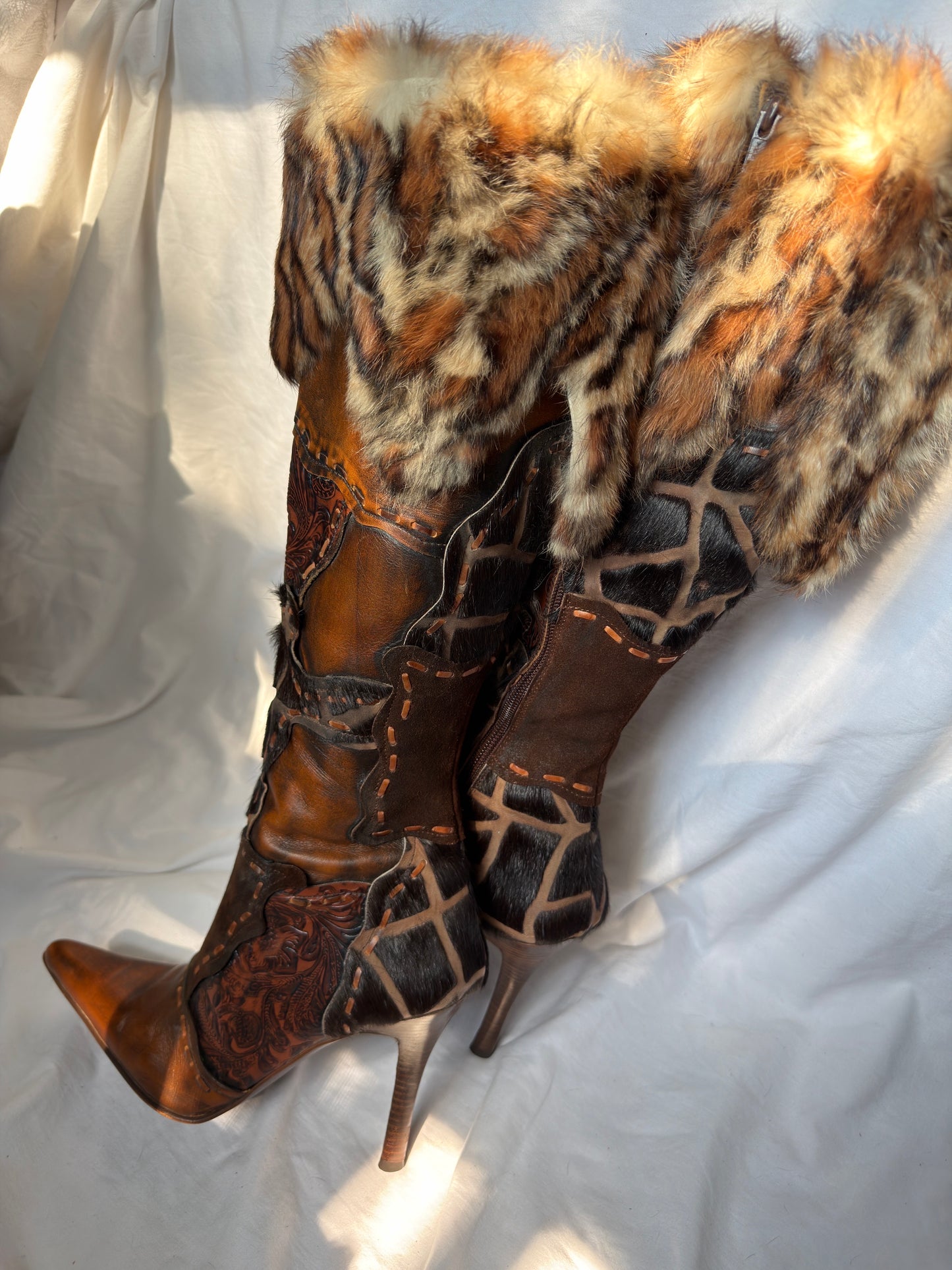 El Dante’s Couture Vintage Fur Boots — 39/40