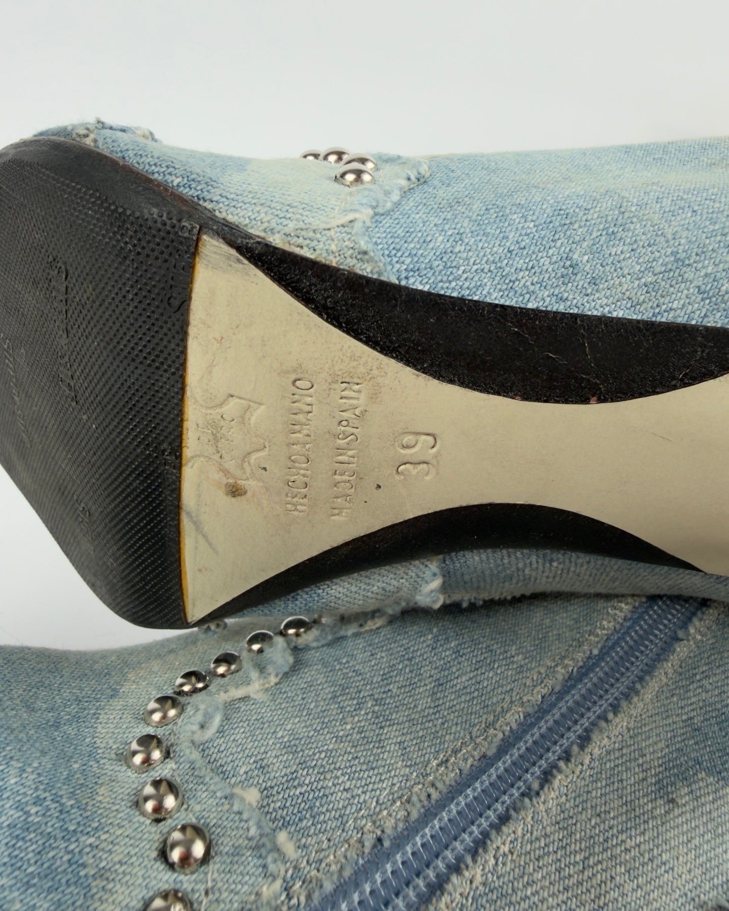 El Dante’s Couture Vintage Denim Boots — 38/39