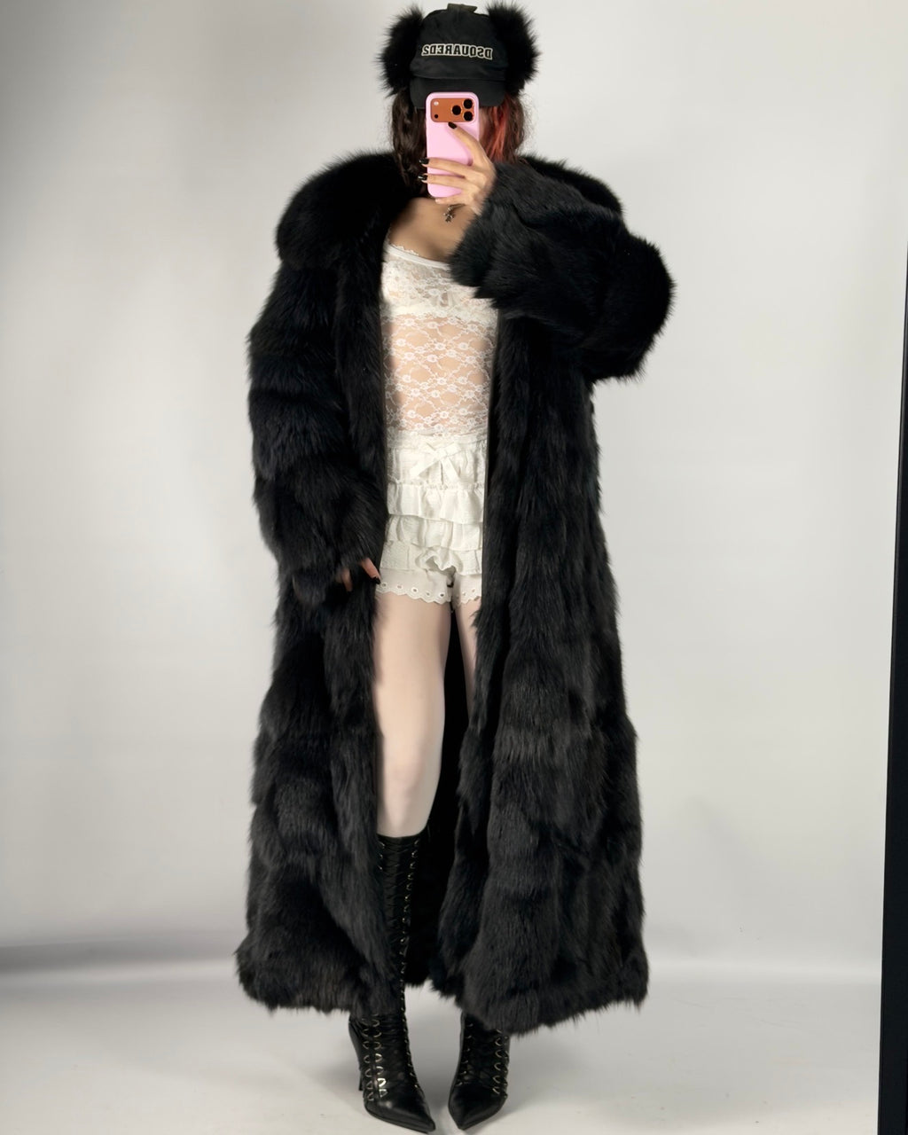 Vintage Fox Fur Lightweight Fluffy Coat — S/XL