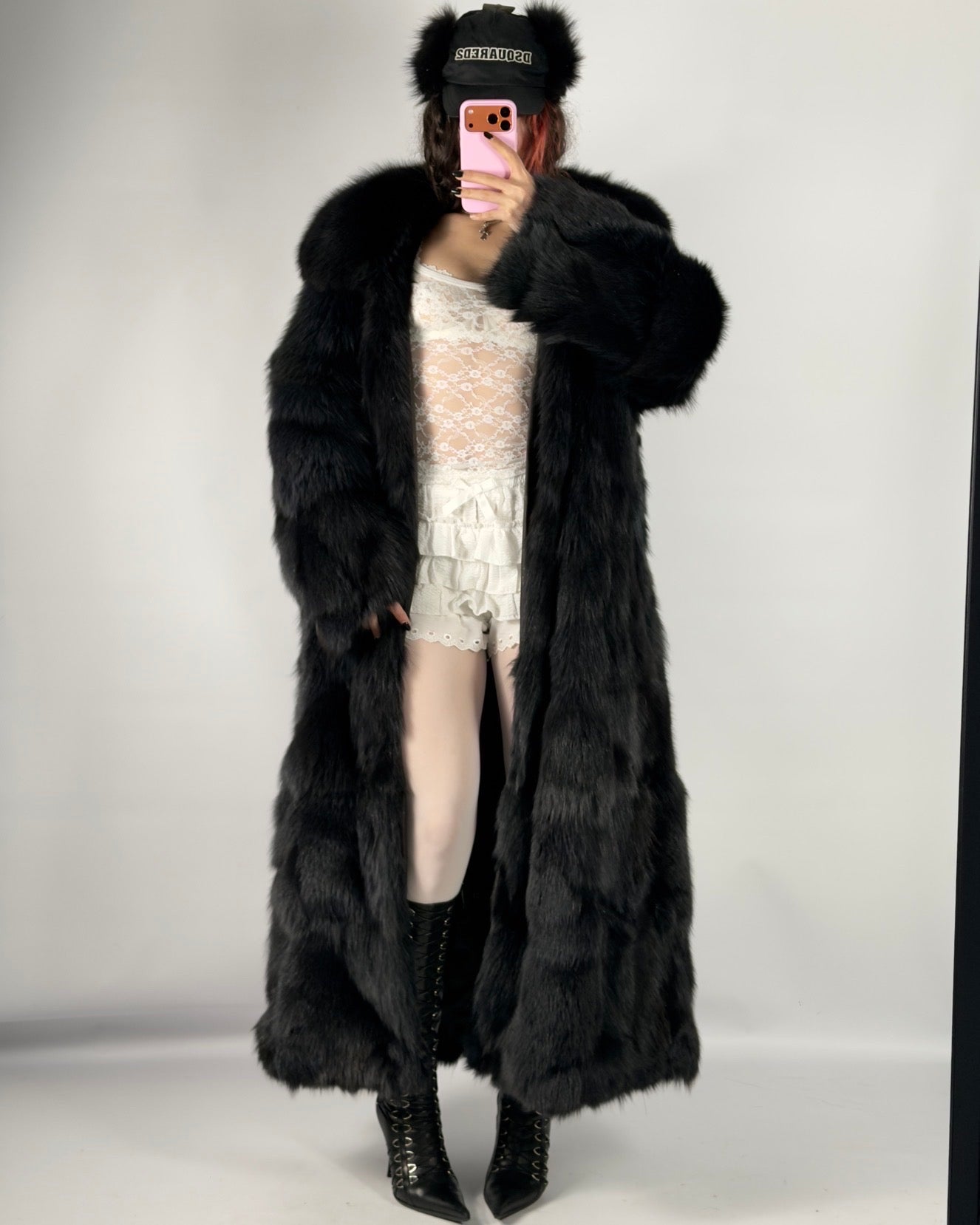 Vintage Fox Fur Lightweight Fluffy Coat — S/XL