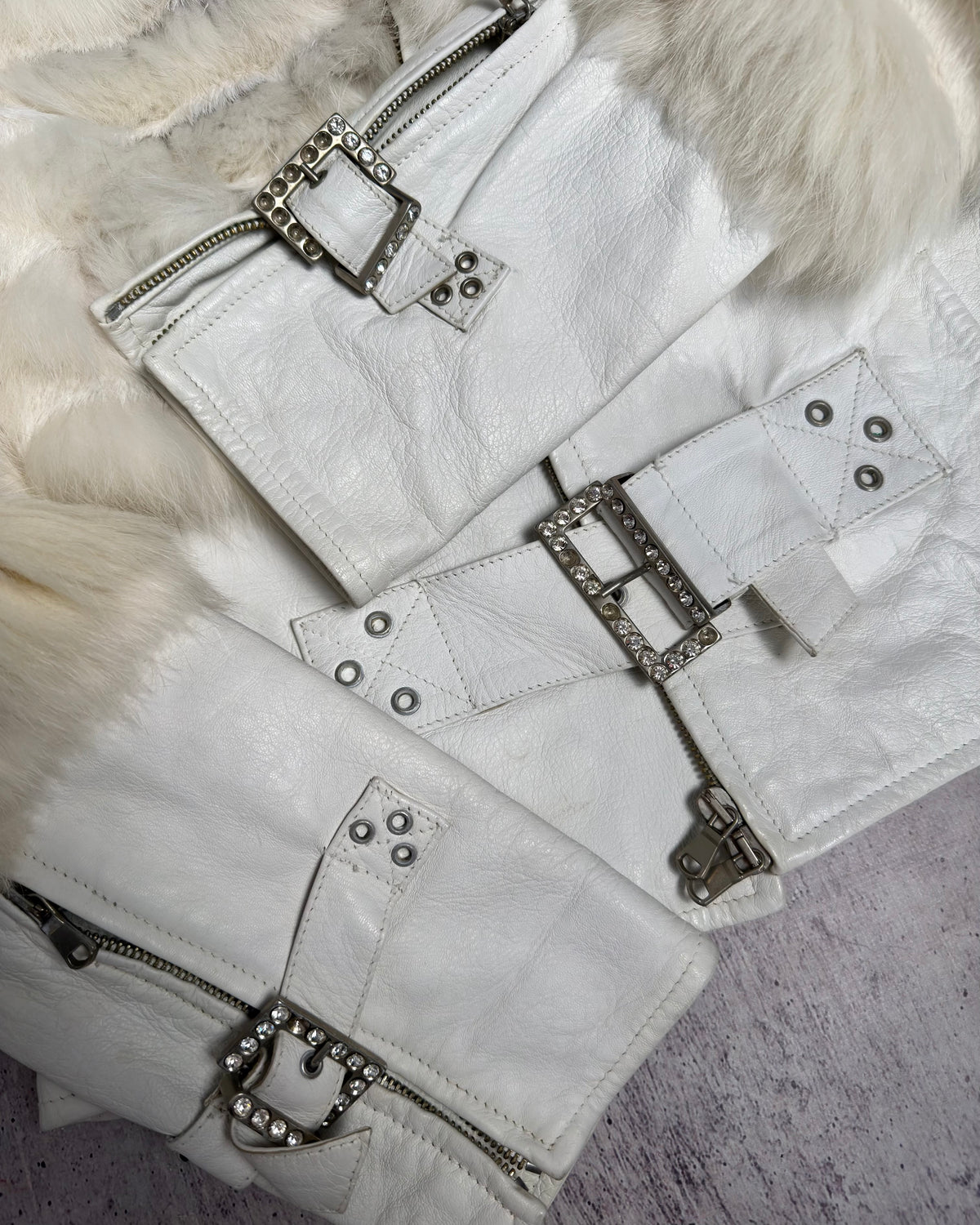 Vintage Fur Leather Jacket — M