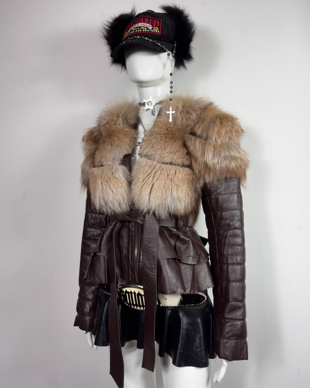 Vintage Fur Leather Jacket XS/M
