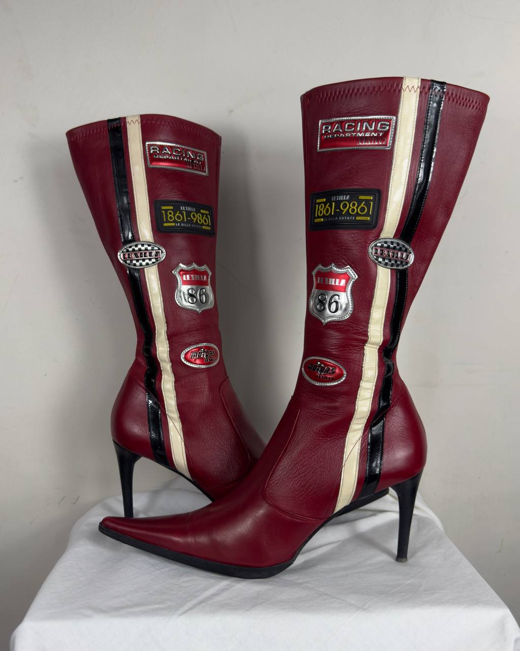 Le Silla Vintage Racing Leather Boots