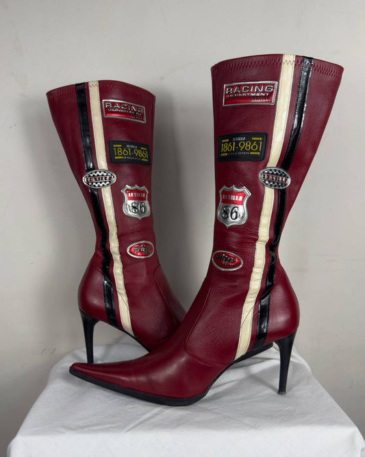 Le Silla Vintage Racing Leather Boots