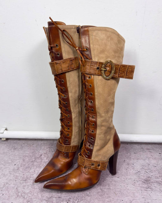 Vintage Italian Heel Boots 38.5