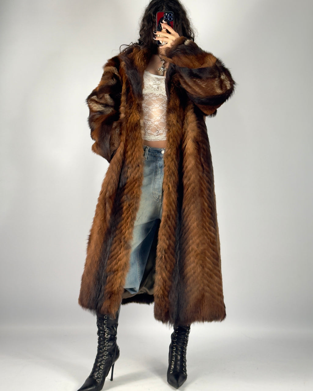 Vintage Fluffy Fur Coat — S/L