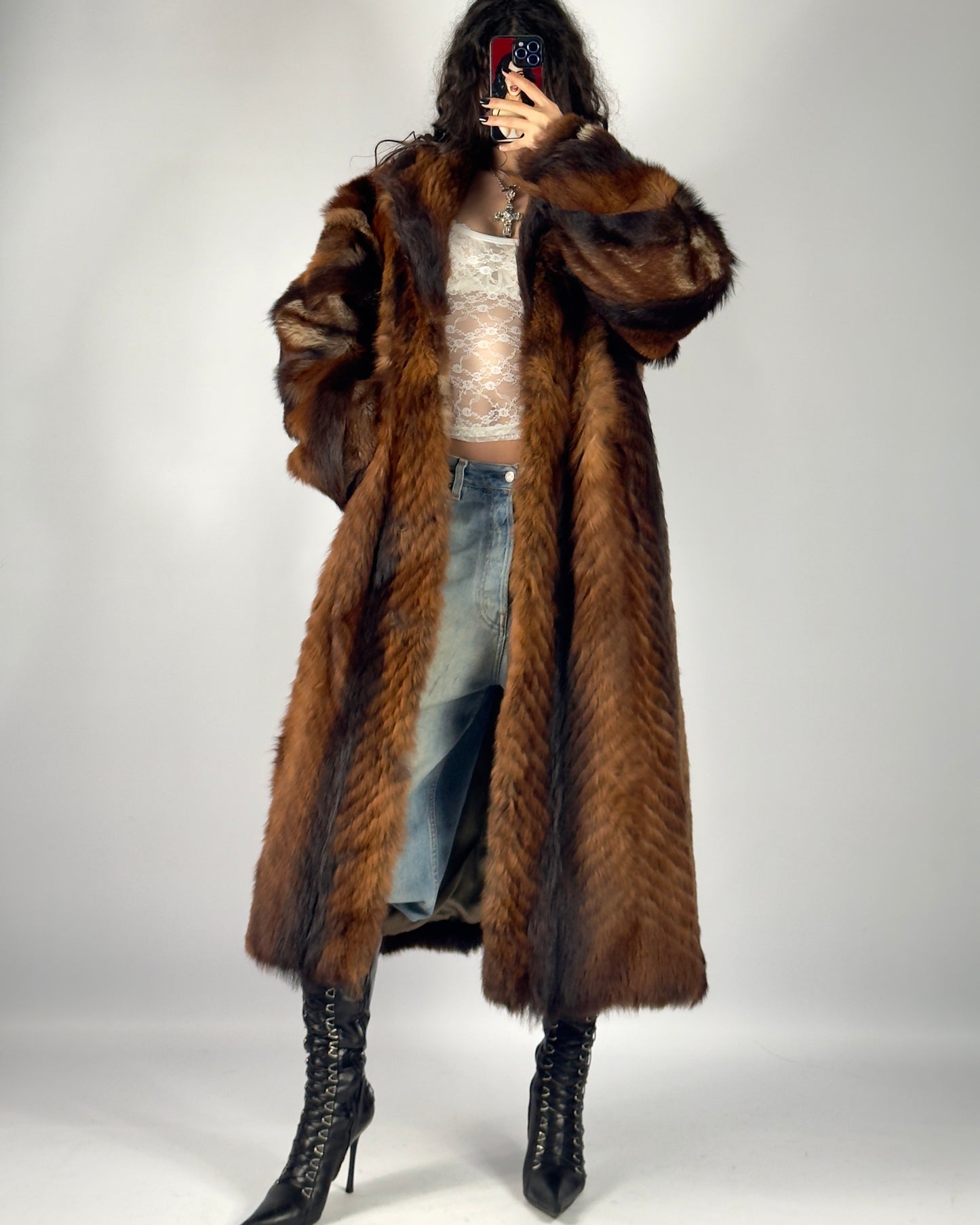 Vintage Fluffy Fur Coat — S/L