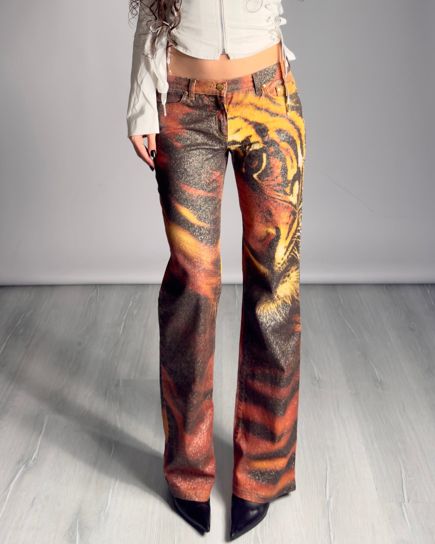 Robero Cavalli AW2000 Tiger Jeans — size M