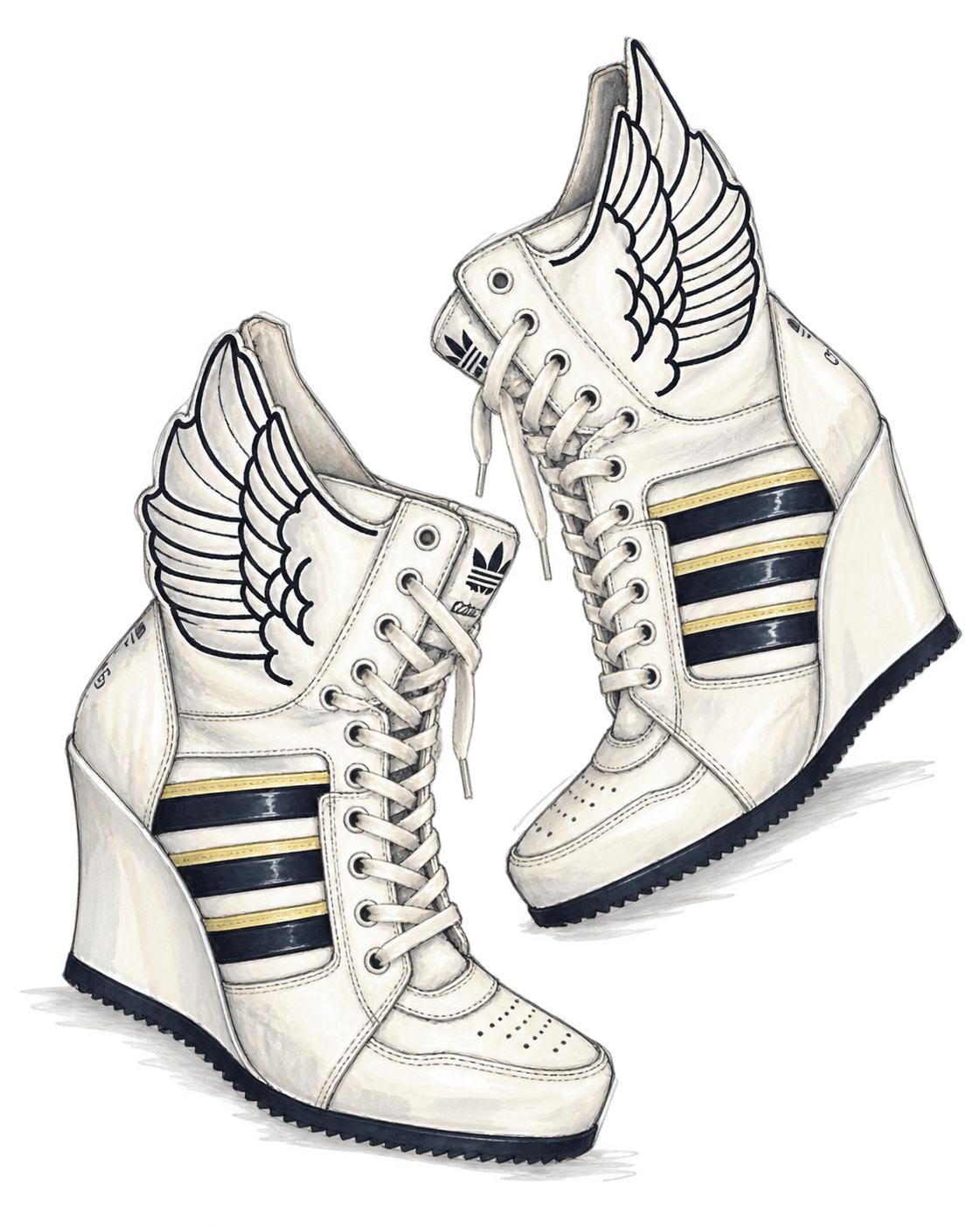 Sculptural wing shoes