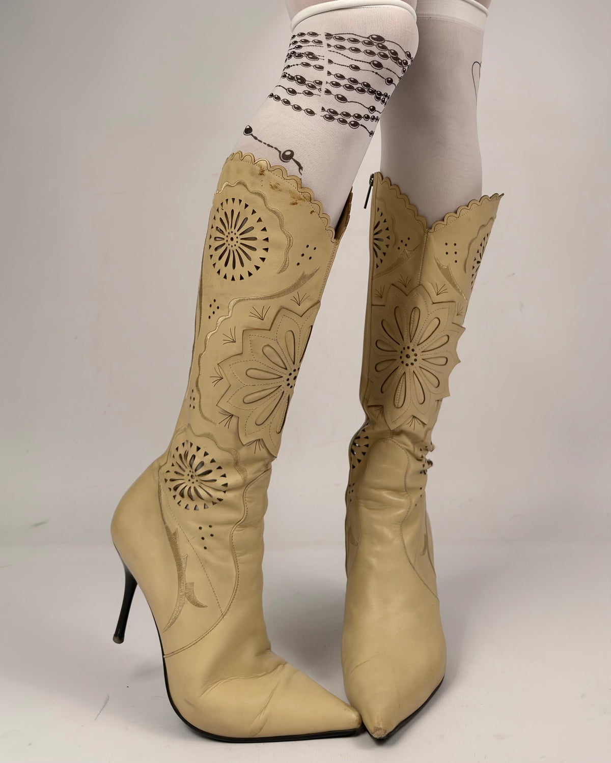 Vintage Western Leather Boots — 41