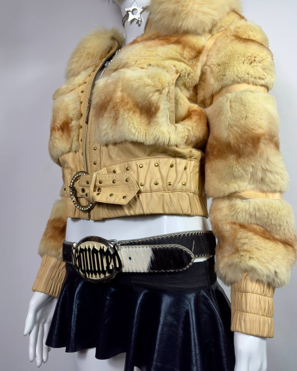 Vintage Fur Leather Jacket XS/M